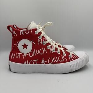 CONVERSE MEN'S RED/WHITE‎ NOT A CHUCK 90'S THEME HIGH TOP CASUAL SNEAKERS